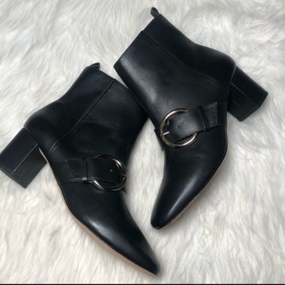 Frances Valentine Shoes - Frances Valentine Boots Cassie Heeled Ankle Booties in Black Leather